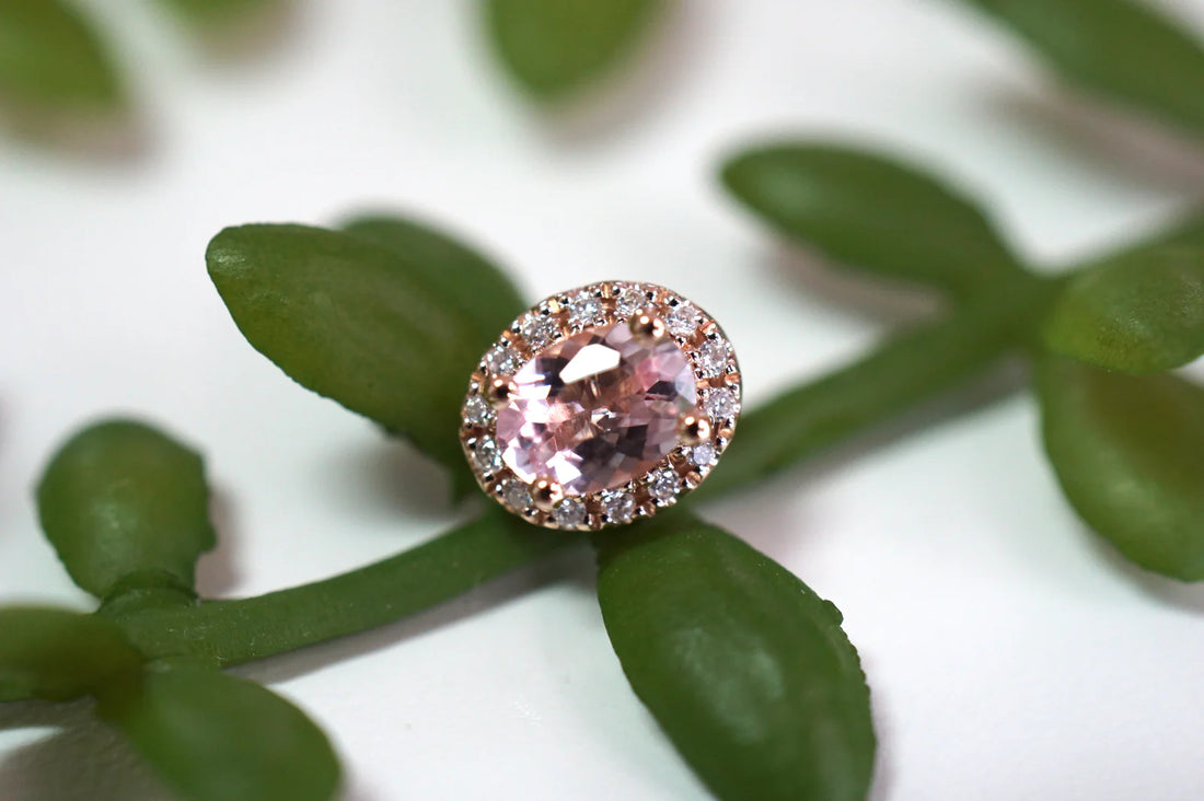 Morganite with Diamond Halo — Modern Mood