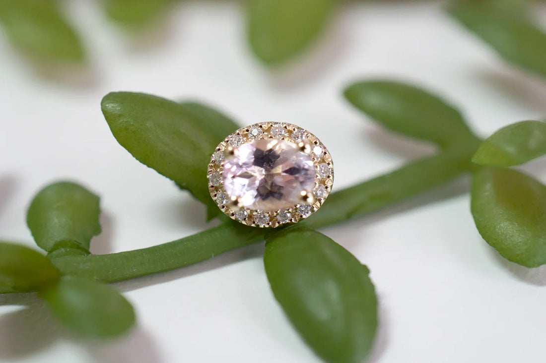 Morganite with Diamond Halo — Modern Mood