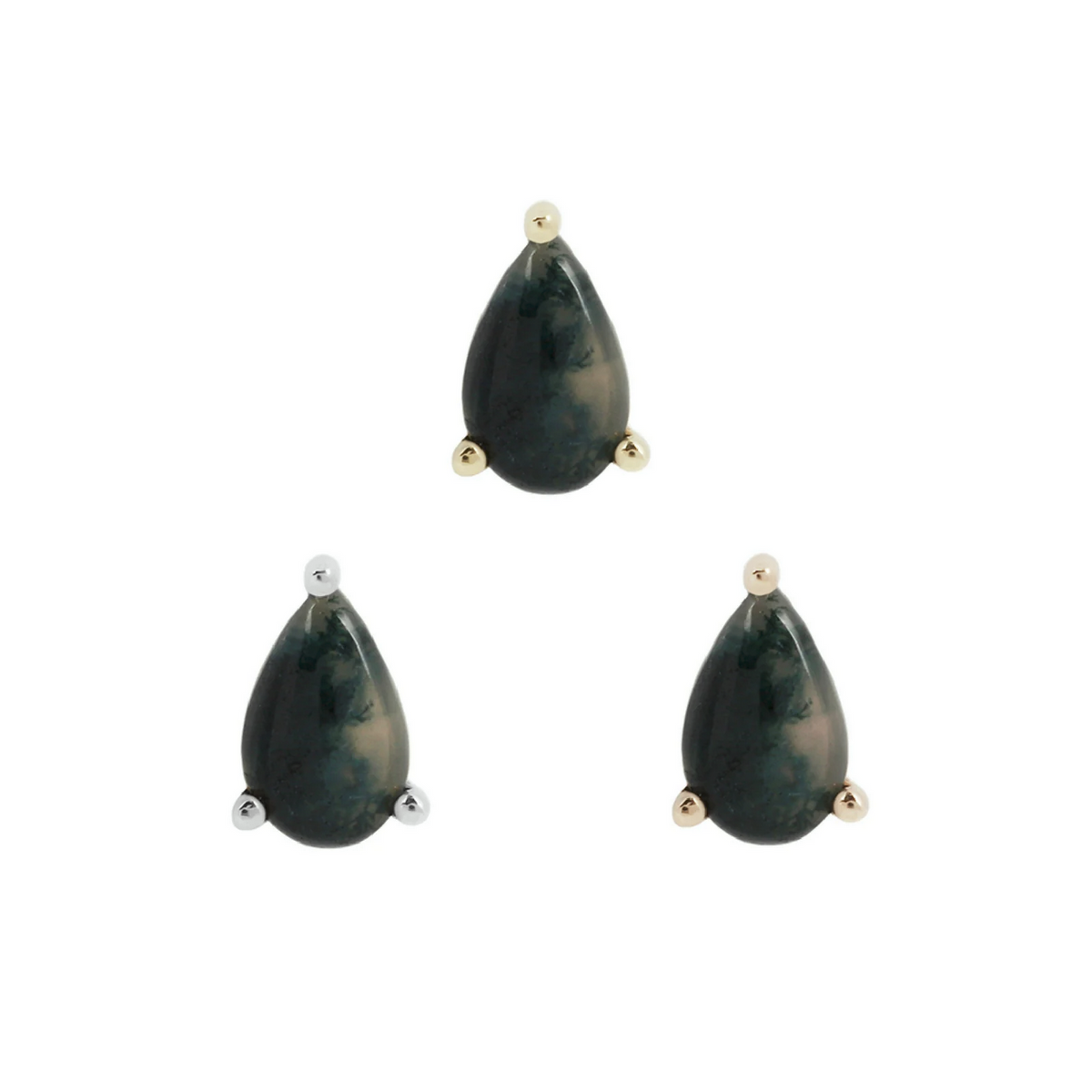 Prong Pear with Moss Agate — Buddha