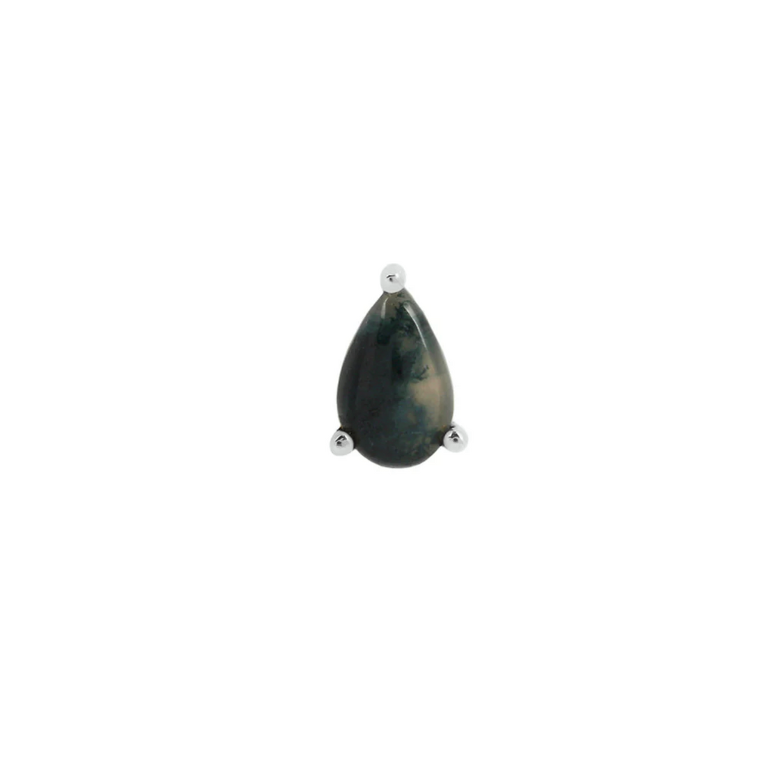 Prong Pear with Moss Agate — Buddha