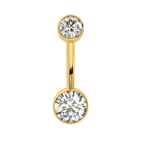 Gold Double Bezel Set Gem Curve