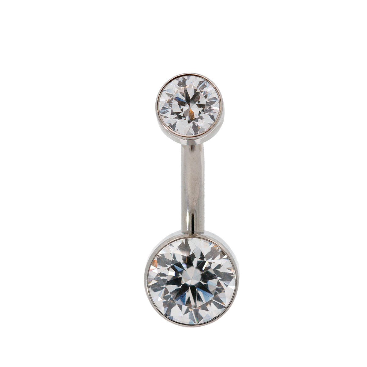 Titanium Double Bezel Set Gem Curve