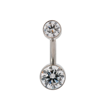 Titanium Double Bezel Set Gem Curve
