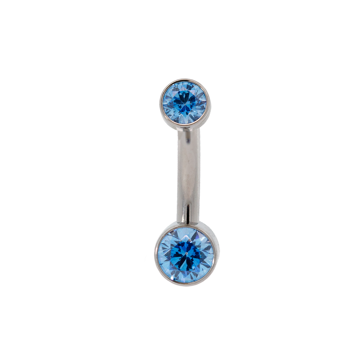 Titanium Double Bezel Set Gem Curve