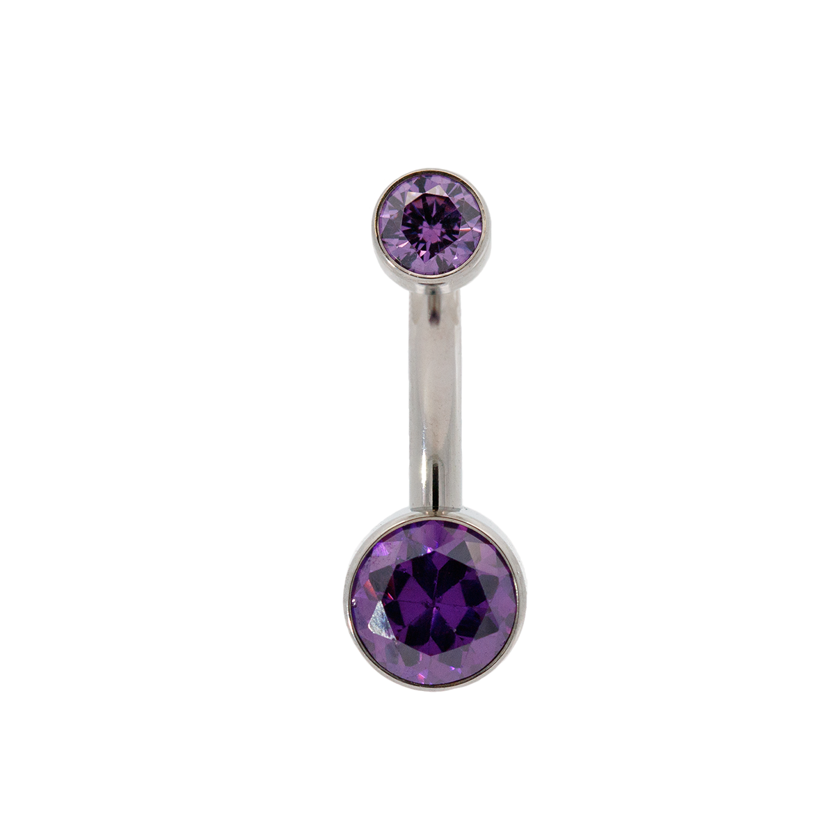 Titanium Double Bezel Set Gem Curve