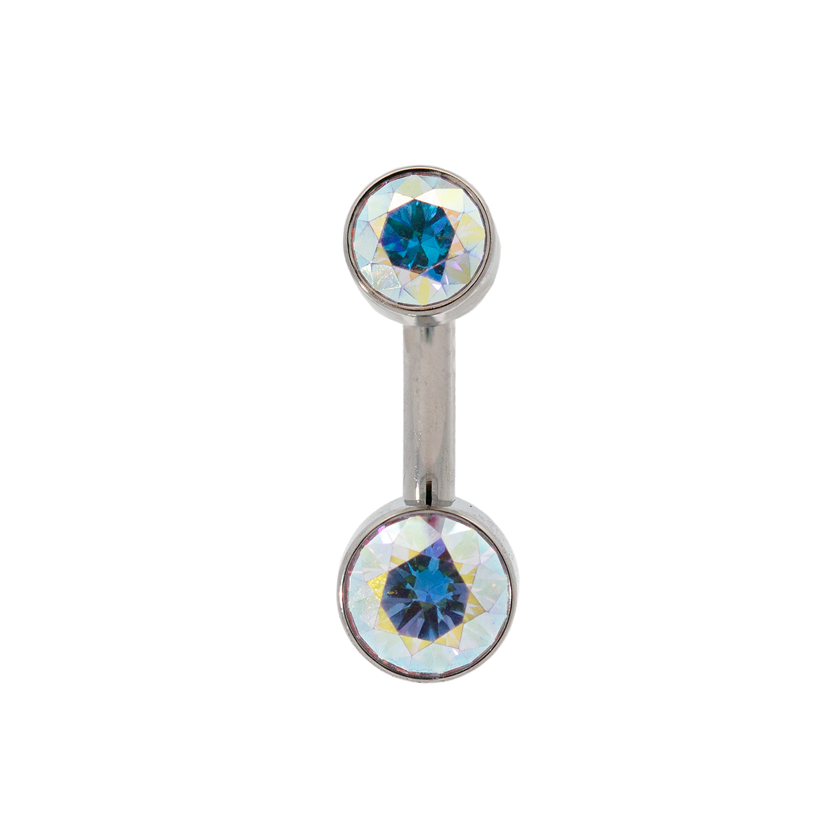 Titanium Double Bezel Set Gem Curve
