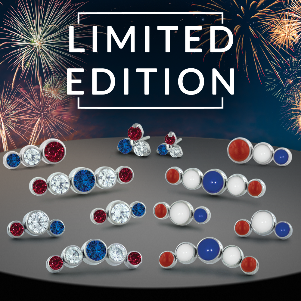 4th of July Bezel Set Cluster - Curved