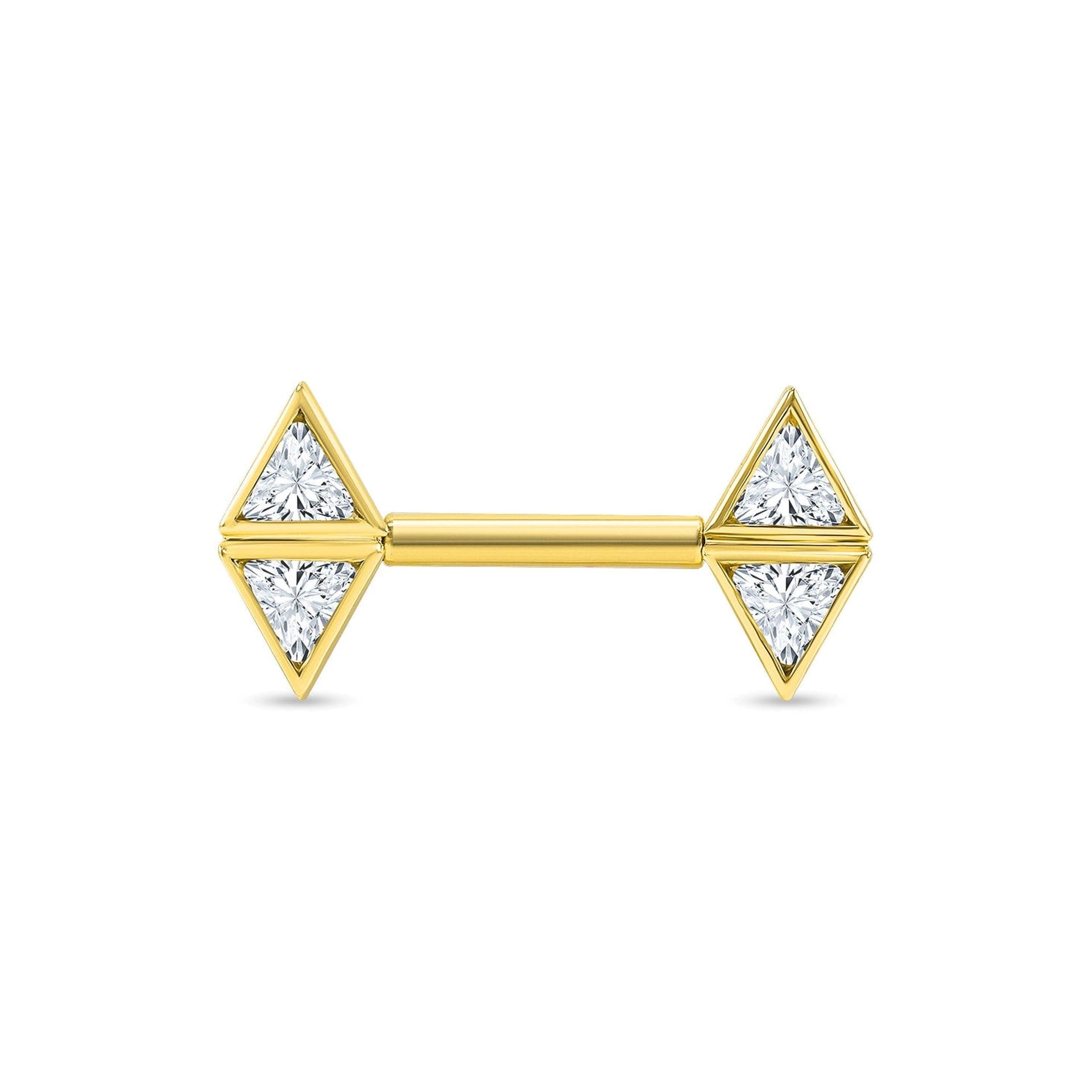 Double Triangle Bezel Straight Barbell — NorVoch