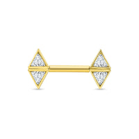 Double Triangle Bezel Straight Barbell — NorVoch
