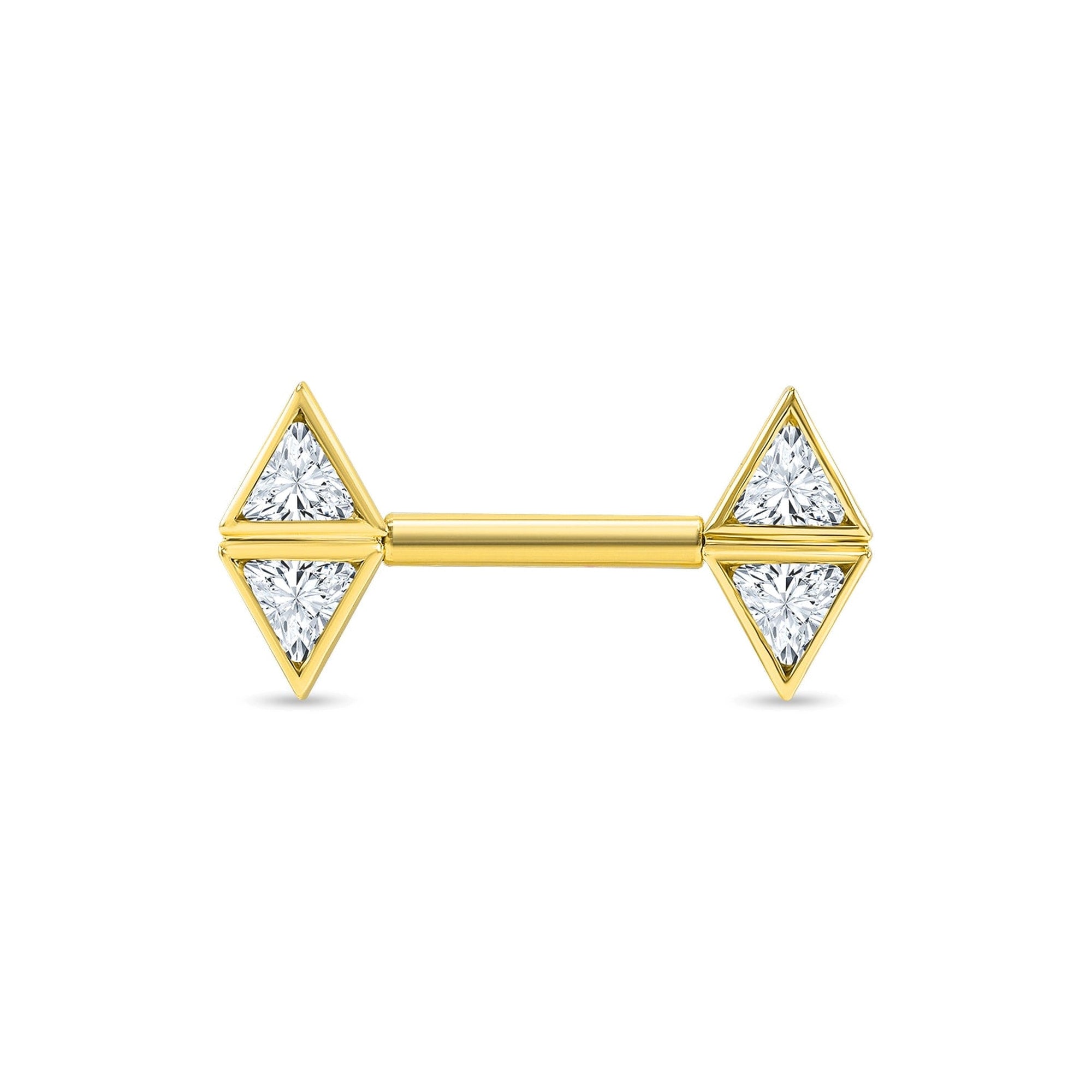 Double Triangle Bezel Straight Barbell — NorVoch