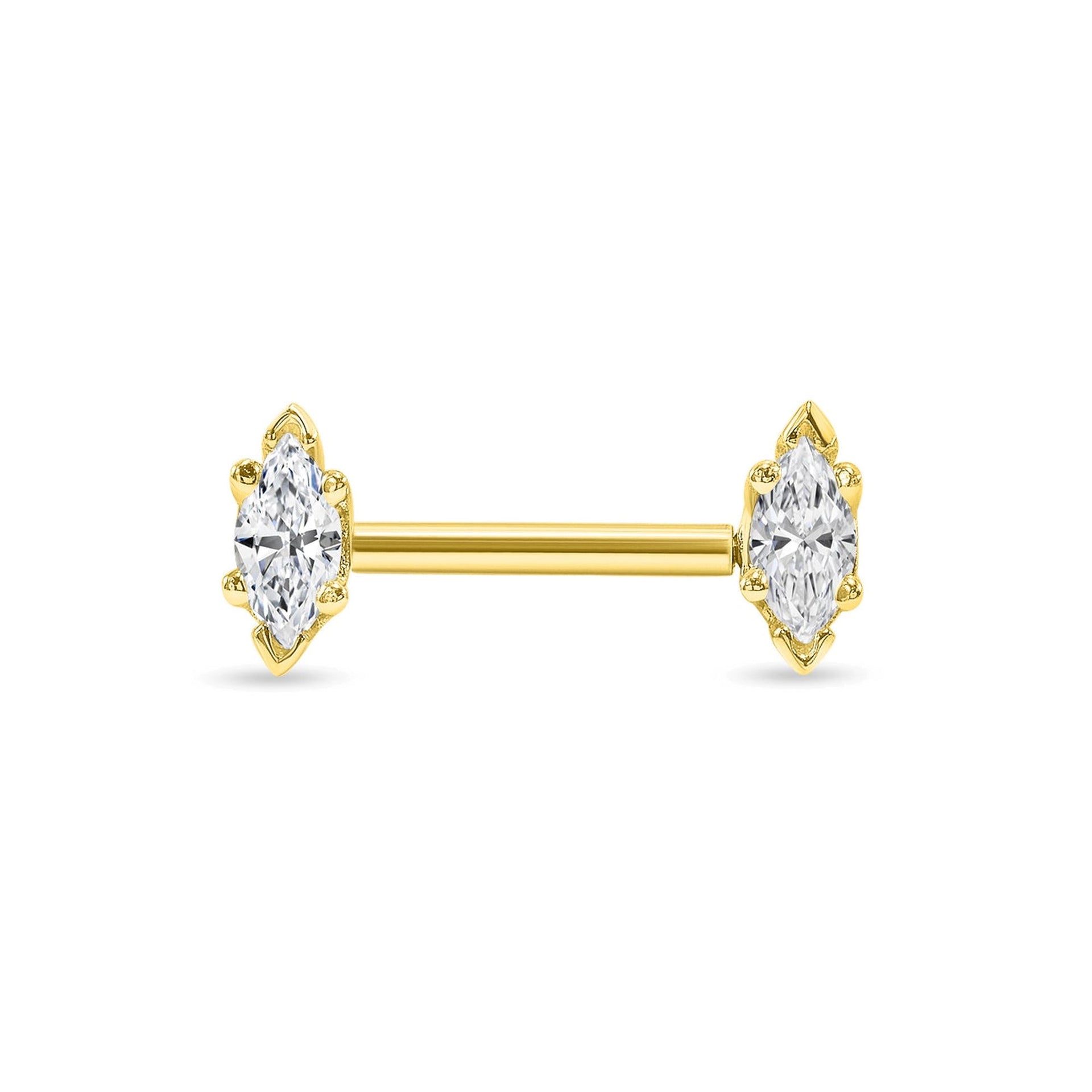 6 Prong Marquise Straight Barbell — NorVoch
