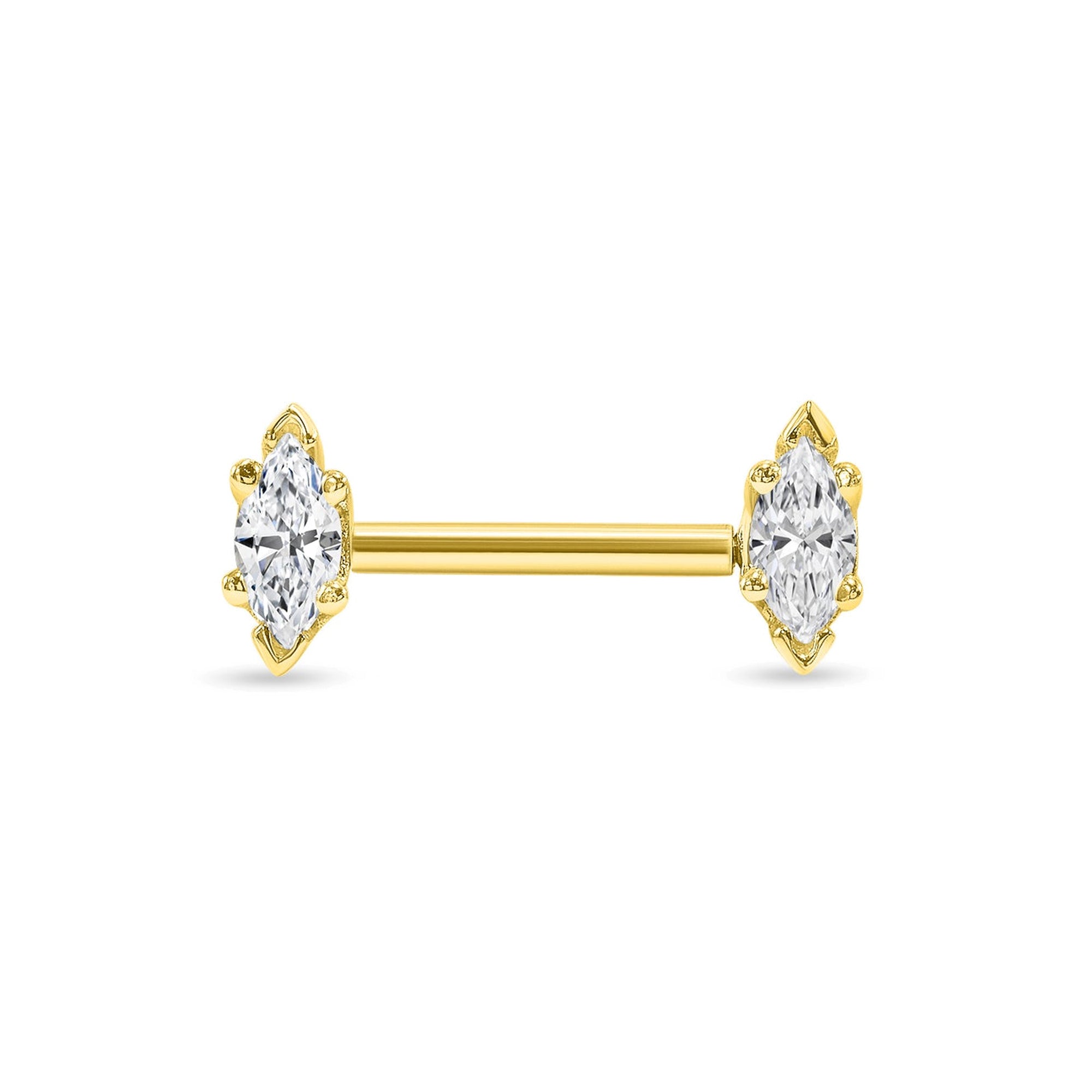 6 Prong Marquise Straight Barbell — NorVoch