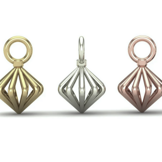 Open Diamond Charm from Mushroom
