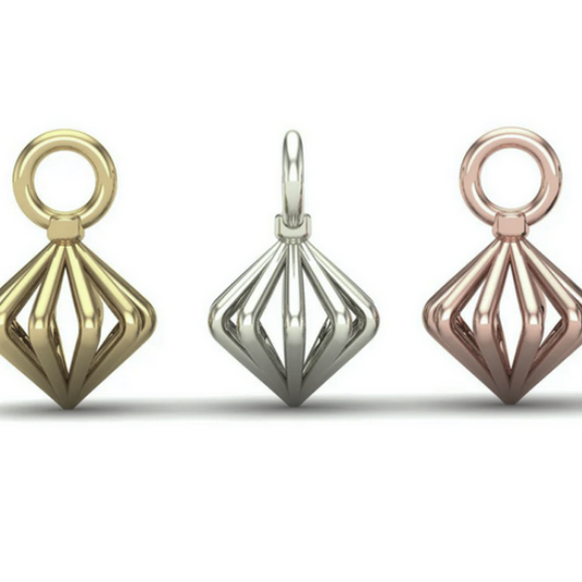 Open Diamond Charm from Mushroom