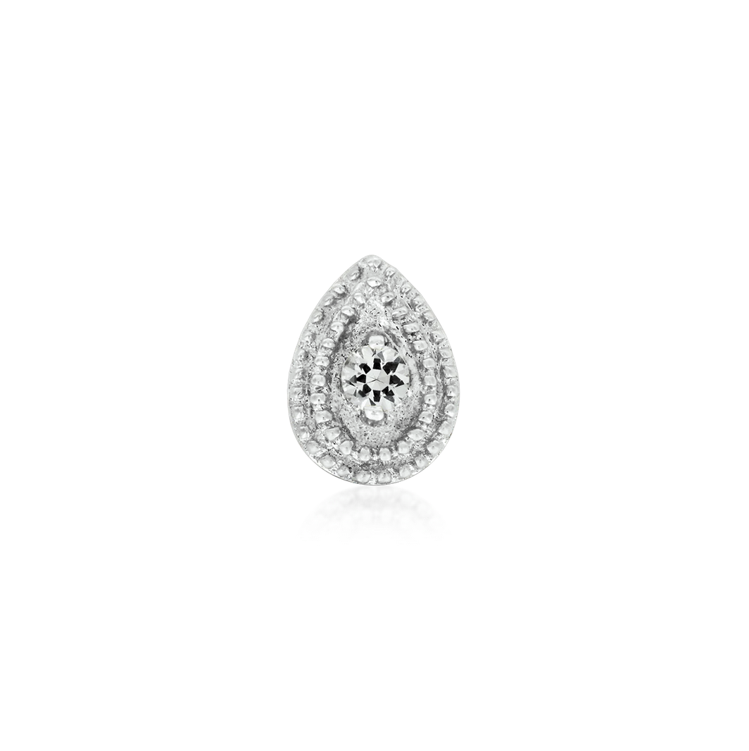 Pear CZ Double Millgrain — Junipurr