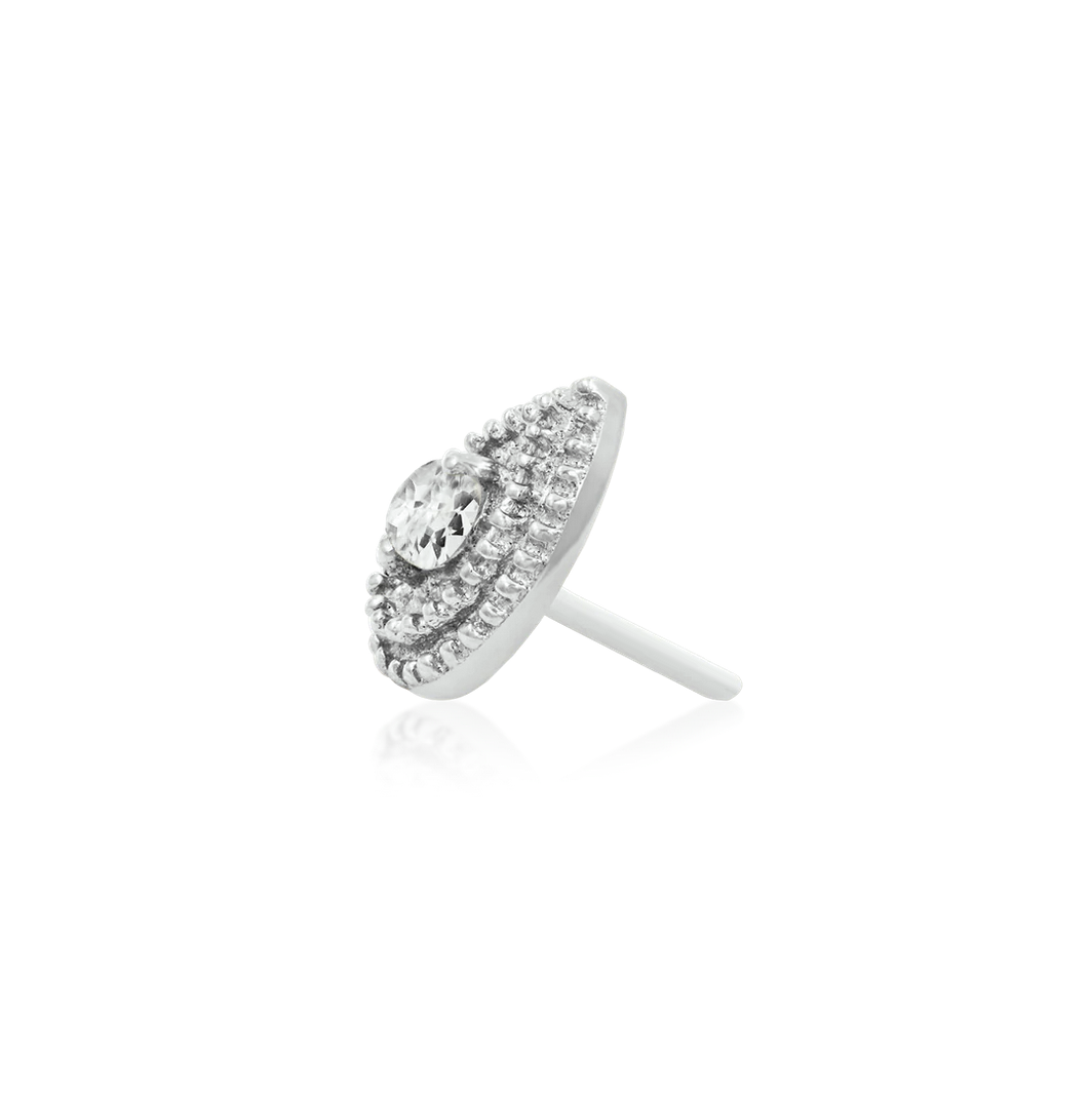Pear CZ Double Millgrain — Junipurr