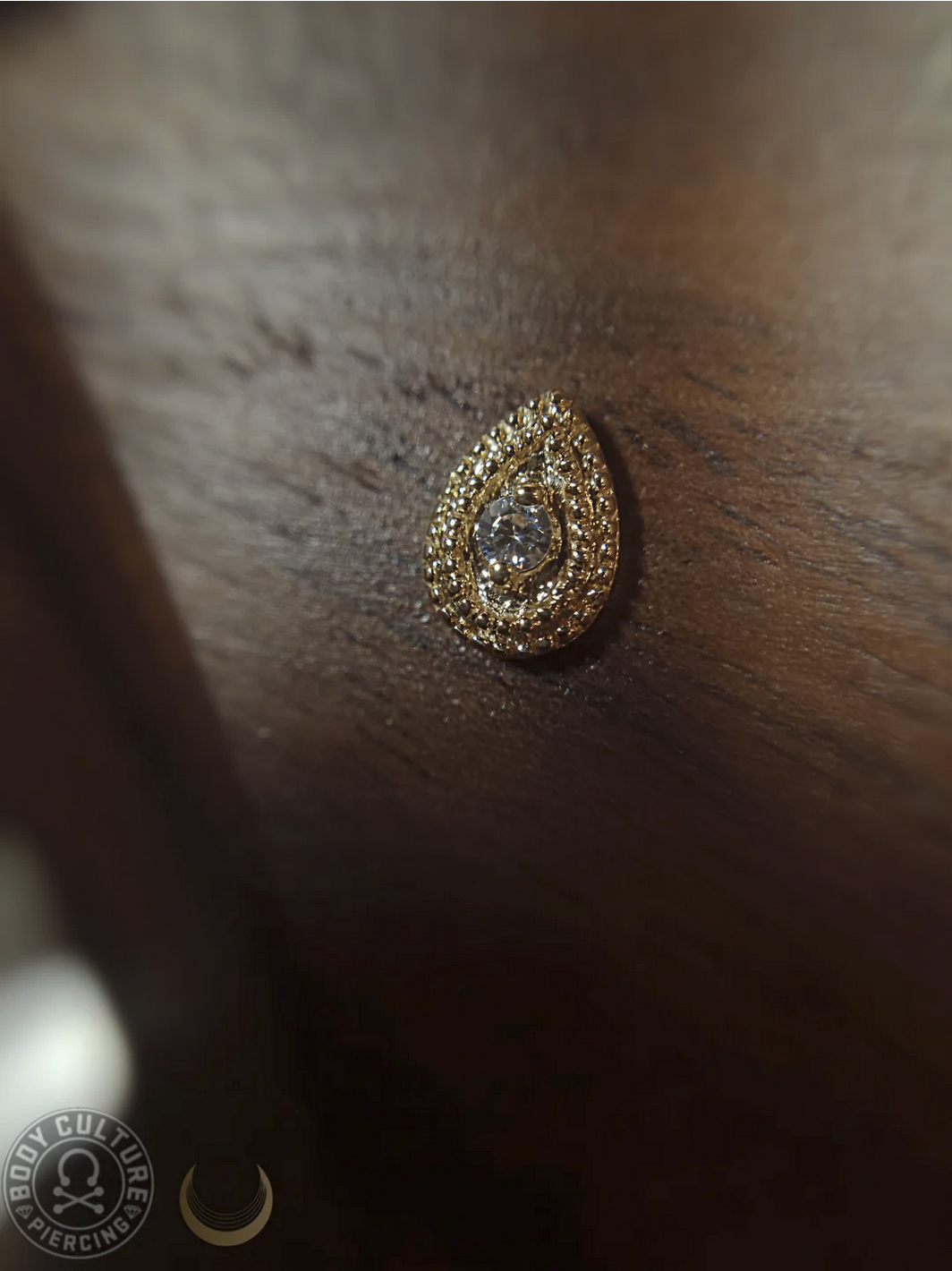 Pear CZ Double Millgrain — Junipurr