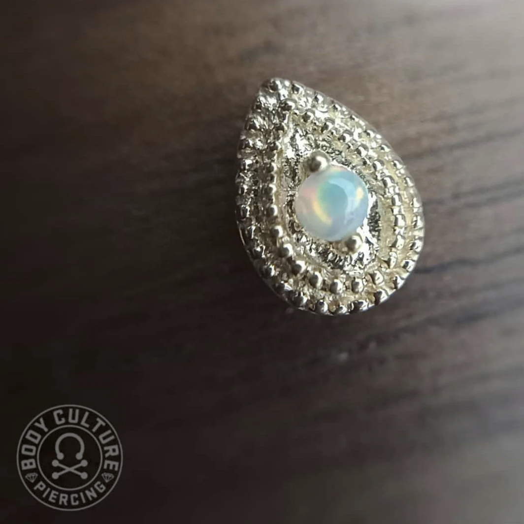 Pear Double Millgrain with Opal — Junipurr