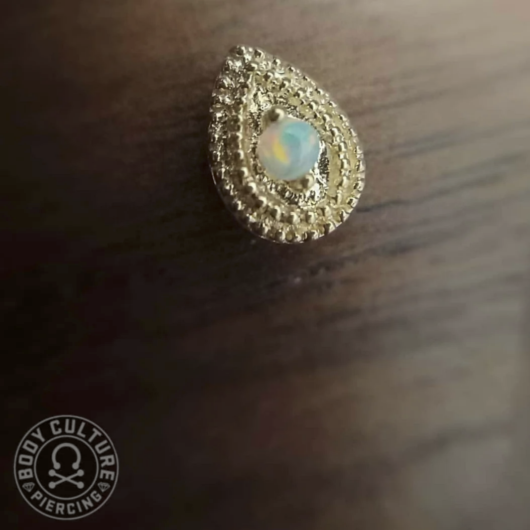 Pear Double Millgrain with Opal — Junipurr