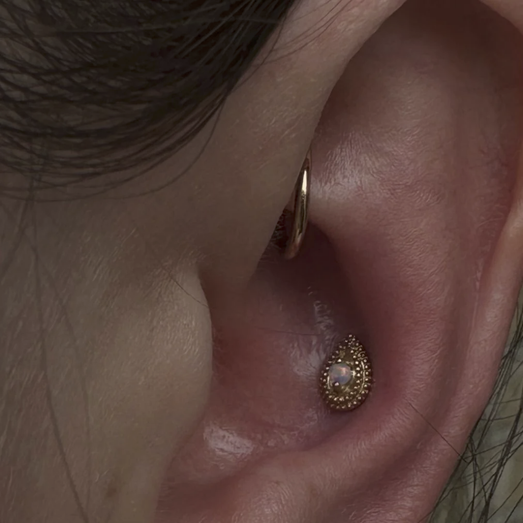 Pear Double Millgrain with Opal — Junipurr