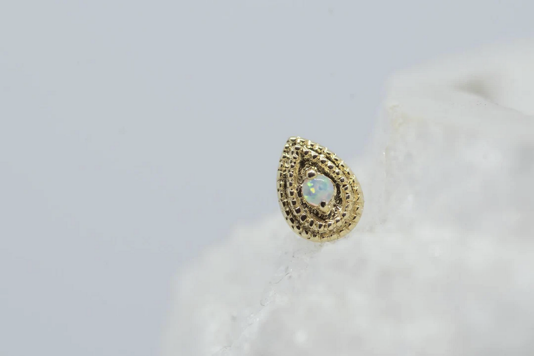 Pear Double Millgrain with Opal — Junipurr