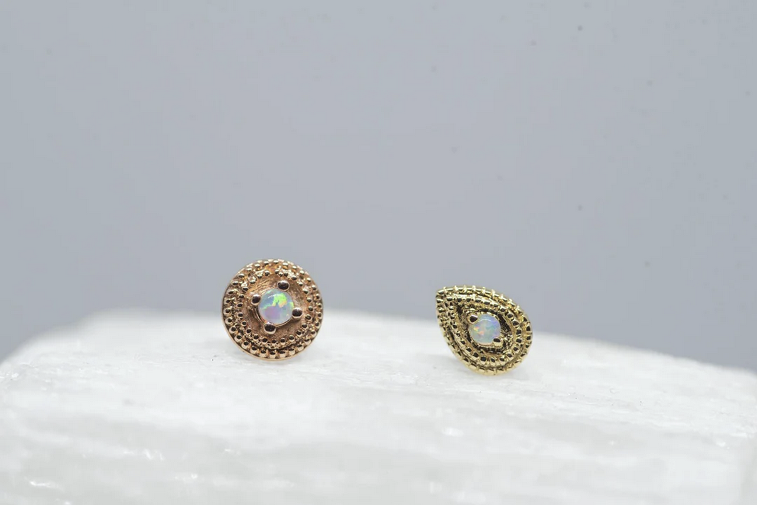 Pear Double Millgrain with Opal — Junipurr