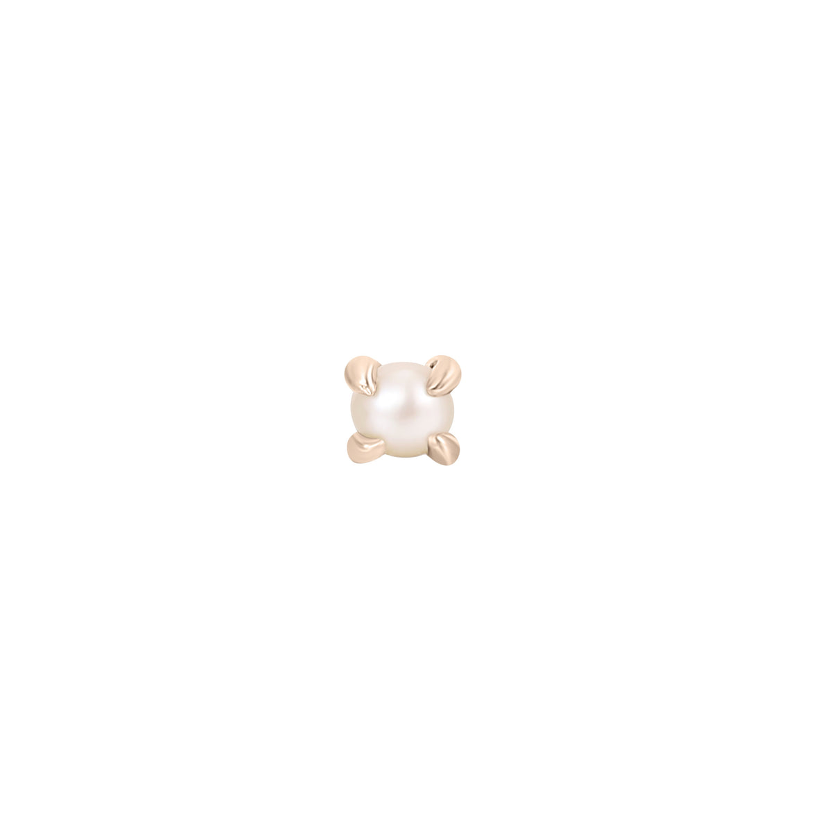 Prong Gem with Pearl - 14k Rose Gold - Buddha Jewelry