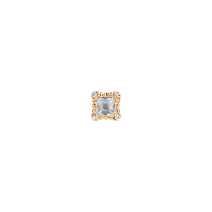 Princess Cut Moonstone with Beaded Edge and Diamond Corners from Modern Mood
