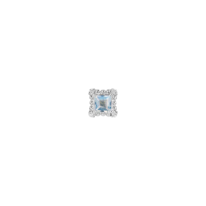 Princess Cut Moonstone with Beaded Edge and Diamond Corners — Modern Mood