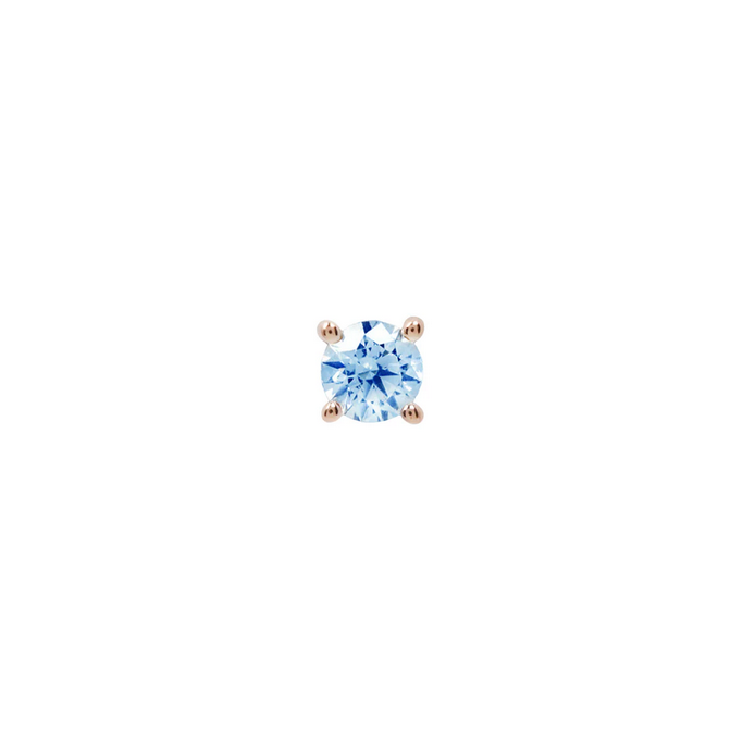 Prong Set Gem with London Blue Topaz — Buddha