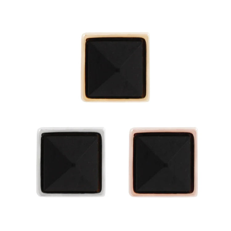 Pyramid Bezel with Reverse Set Black Spinel — Buddha