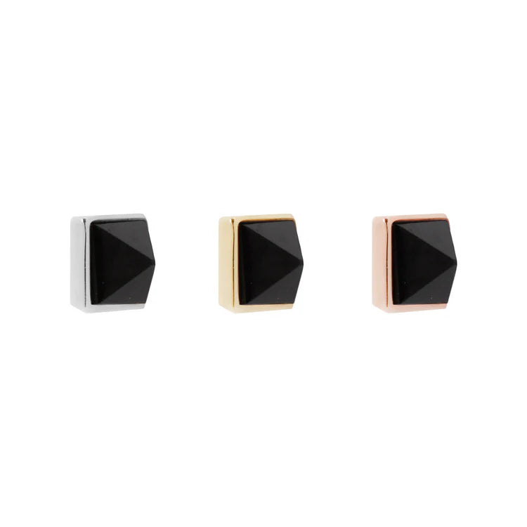 Pyramid Bezel with Reverse Set Black Spinel — Buddha