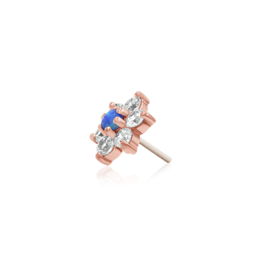 Gold Flower with CZ and Blue Opal — Junipurr