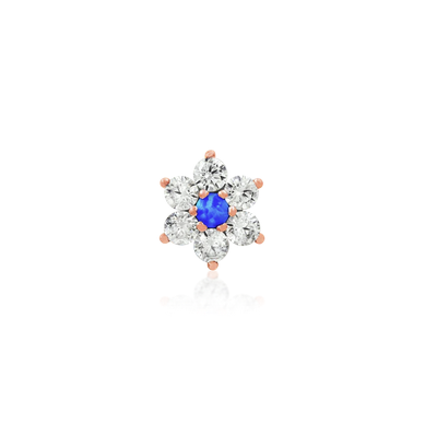 Gold Flower with CZ and Blue Opal — Junipurr
