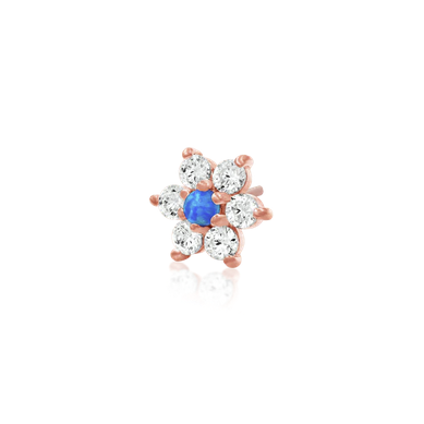 Gold Flower with CZ and Blue Opal — Junipurr