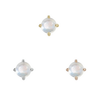 Prong Set Gem with Rainbow Moonstone From Buddha