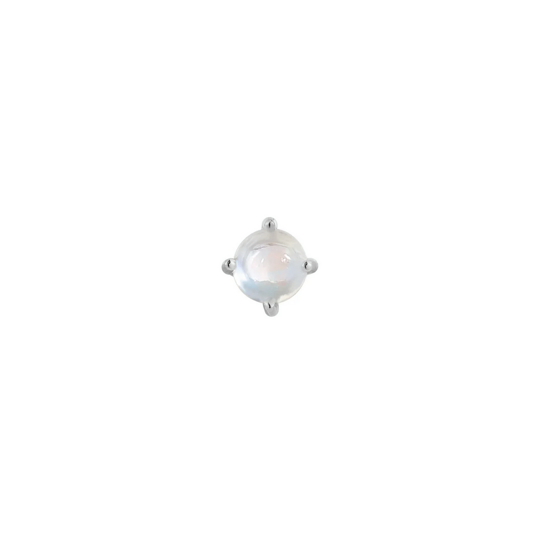 Prong Set Gem with Rainbow Moonstone From Buddha