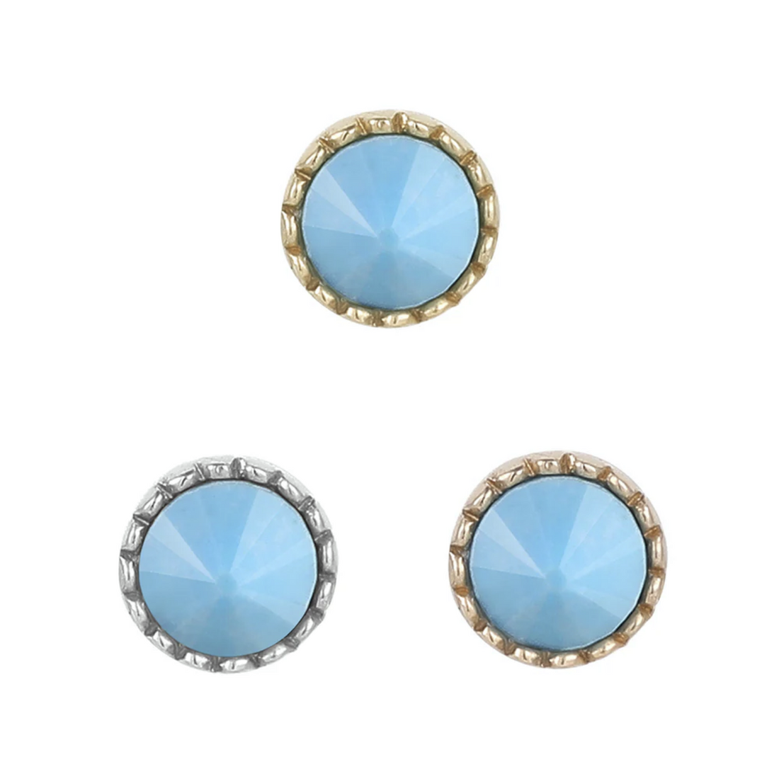 Round Accent Bezel with Reverse Set Turqouise — Buddha