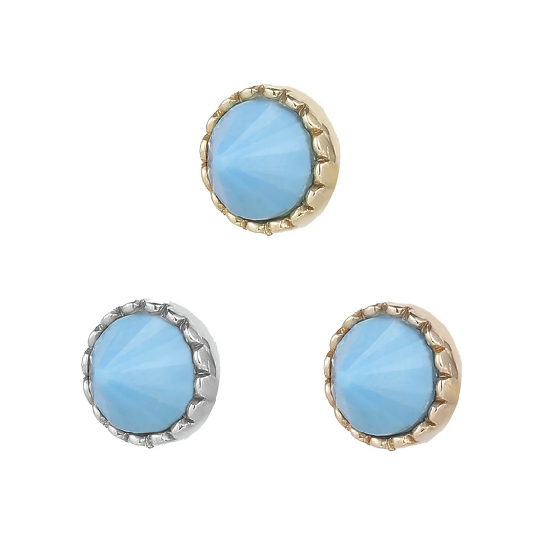 Round Accent Bezel with Reverse Set Turqouise — Buddha