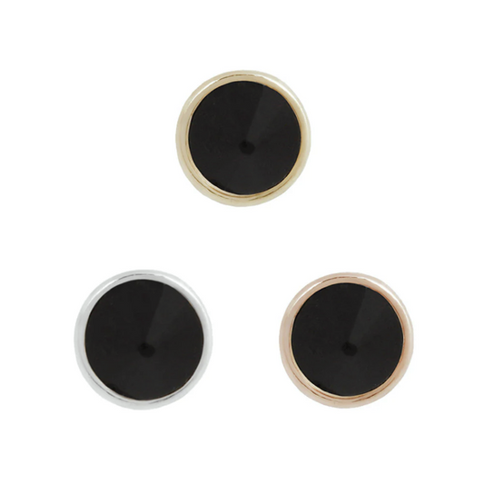 Round Bezel Reverse Set Black Spinel From Buddha