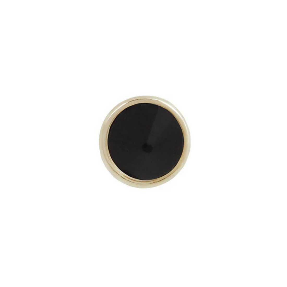 Round Bezel Reverse Set Black Spinel — Buddha