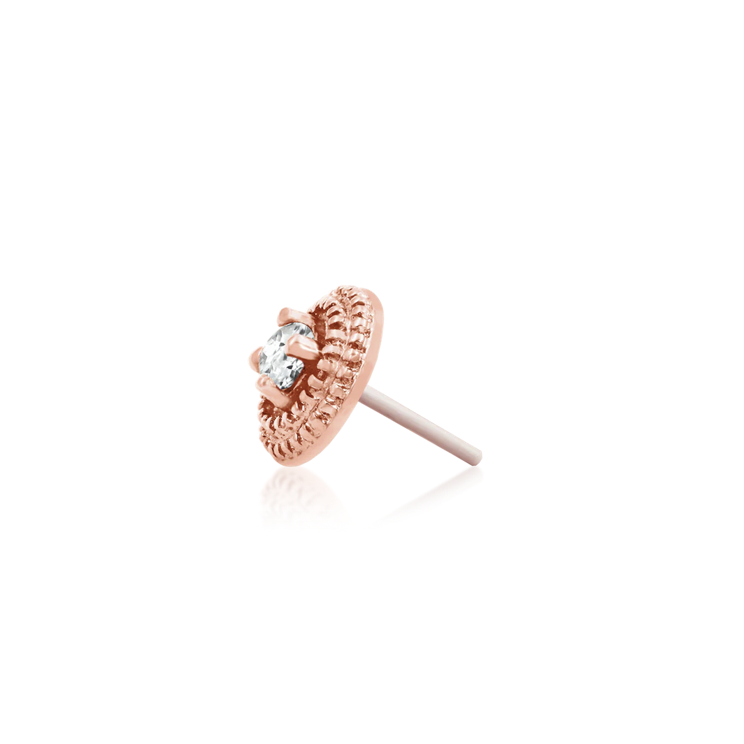 Round CZ Double Millgrain from Junipurr Rose Gold (Vault)