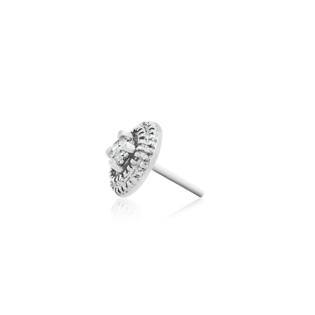Round CZ Double Millgrain — Junipurr
