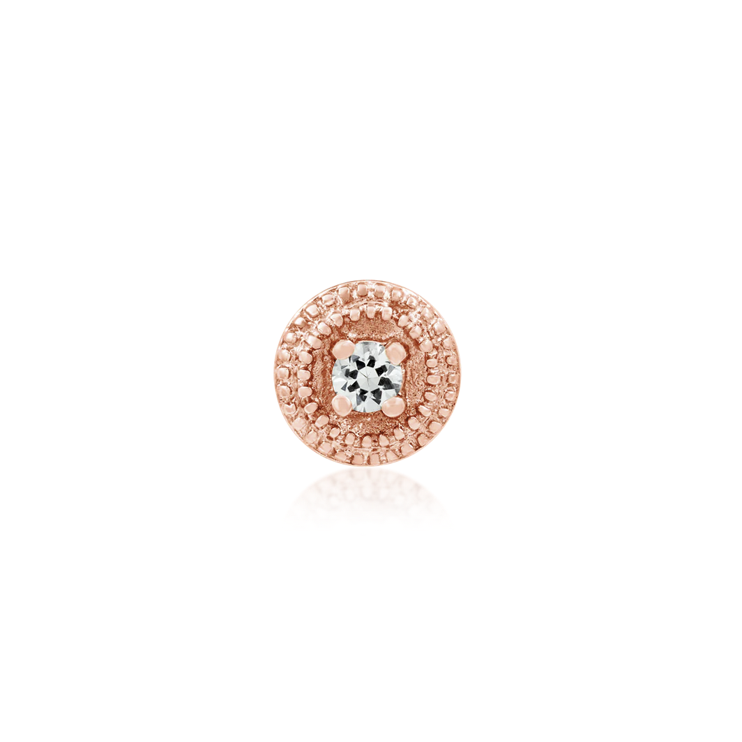 Round CZ Double Millgrain from Junipurr Rose Gold (Vault)