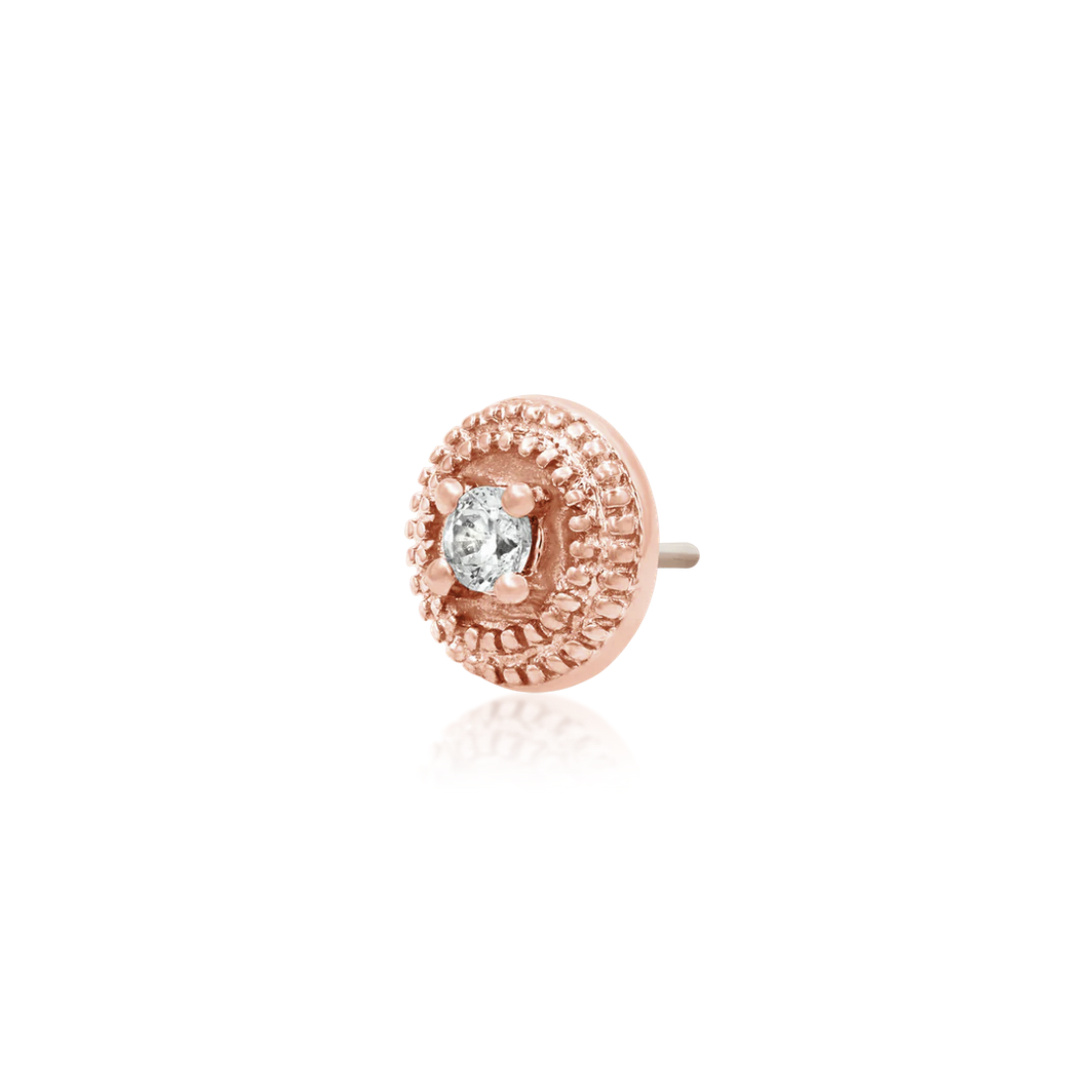 Round CZ Double Millgrain from Junipurr Rose Gold (Vault)