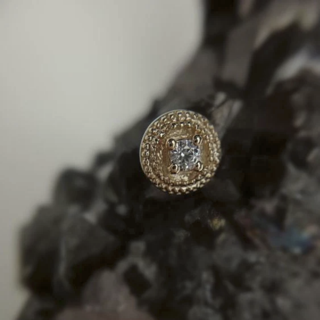 Round CZ Double Millgrain — Junipurr