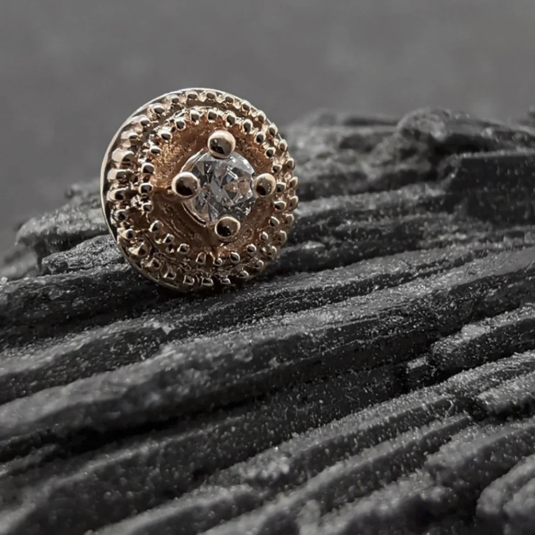 Round CZ Double Millgrain — Junipurr