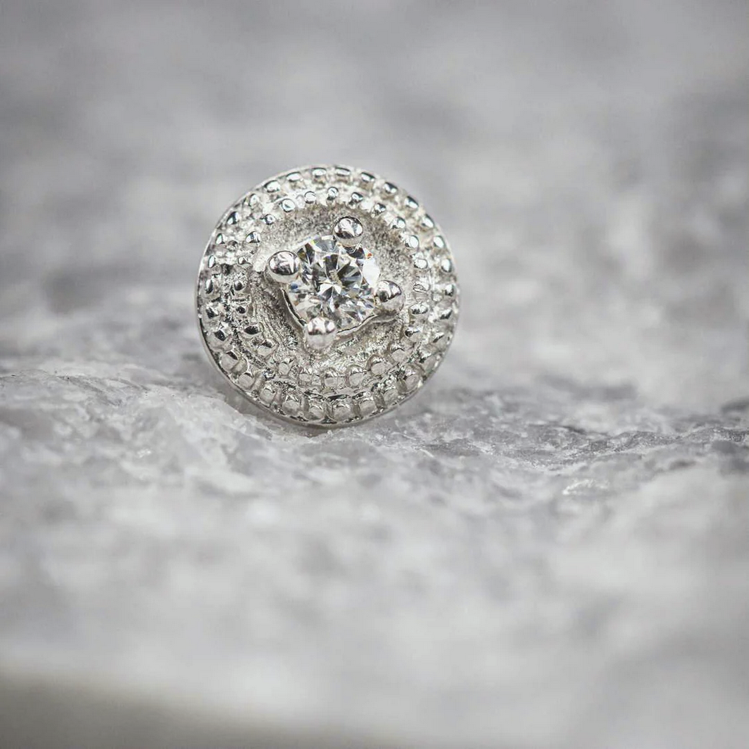 Round CZ Double Millgrain — Junipurr