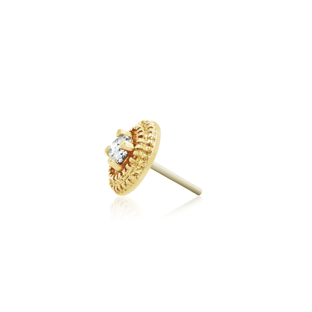 Round CZ Double Millgrain — Junipurr