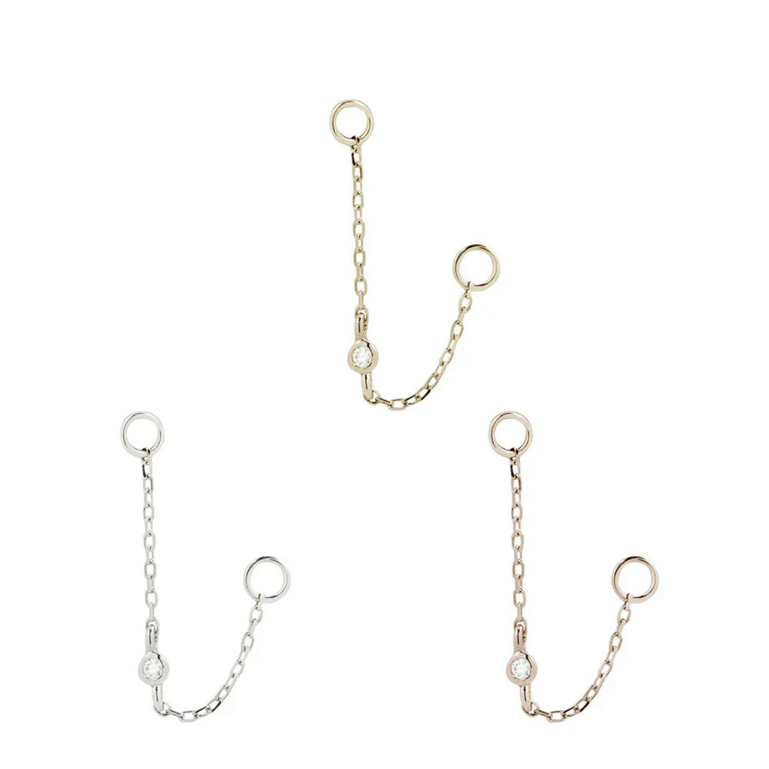 Bezel Bead Chain with CZ — Buddha